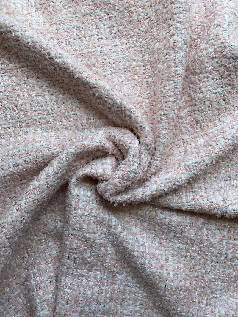 A pink tweed fabric